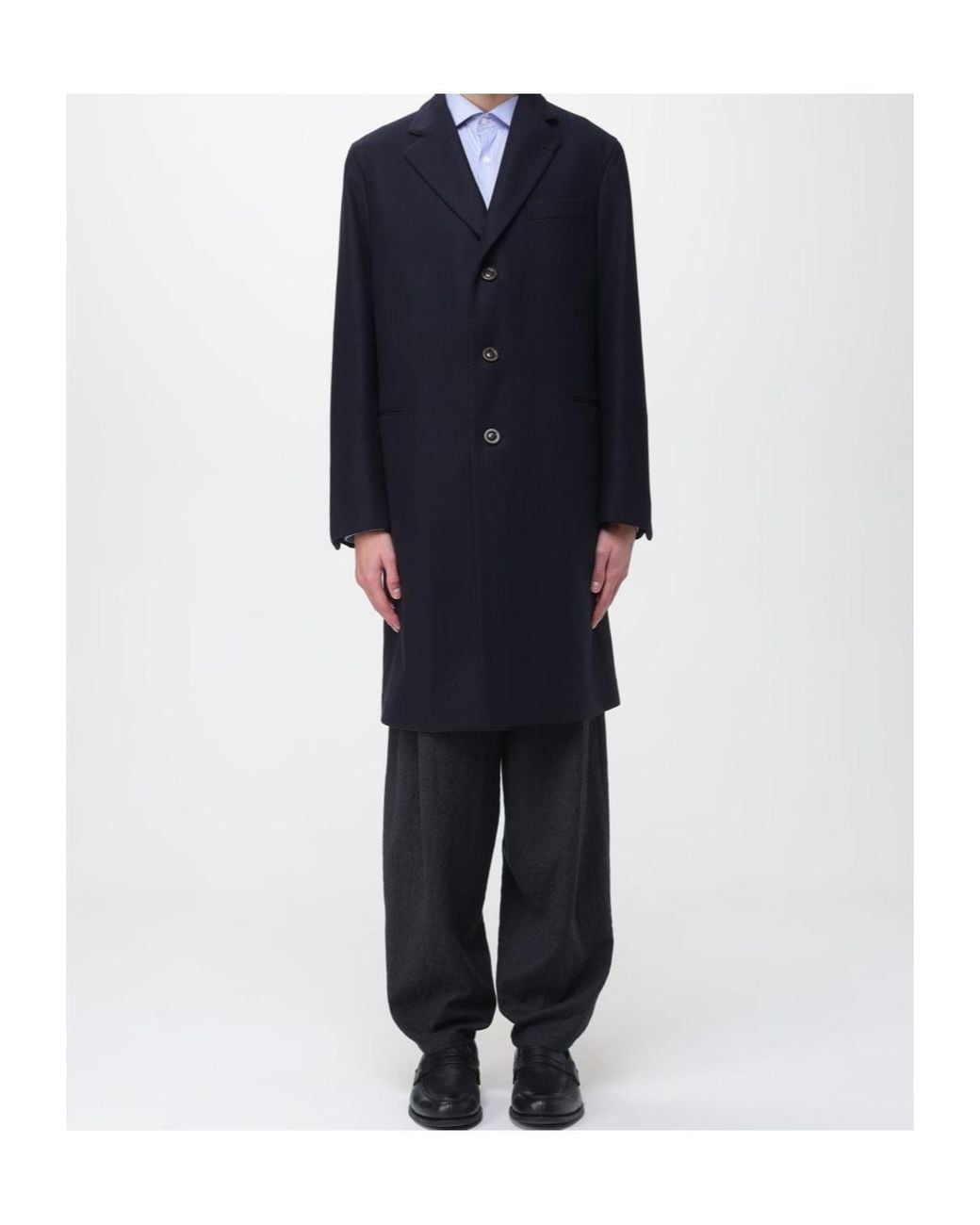 Boglioli Blue Double-Breasted Coat for men