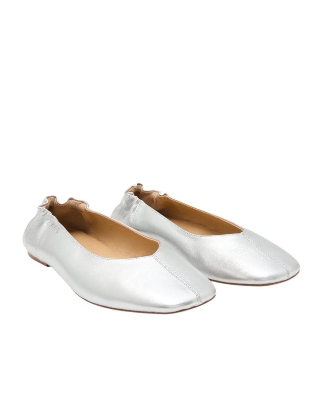 A.P.C. White Juliet Ruched Ballet Flats