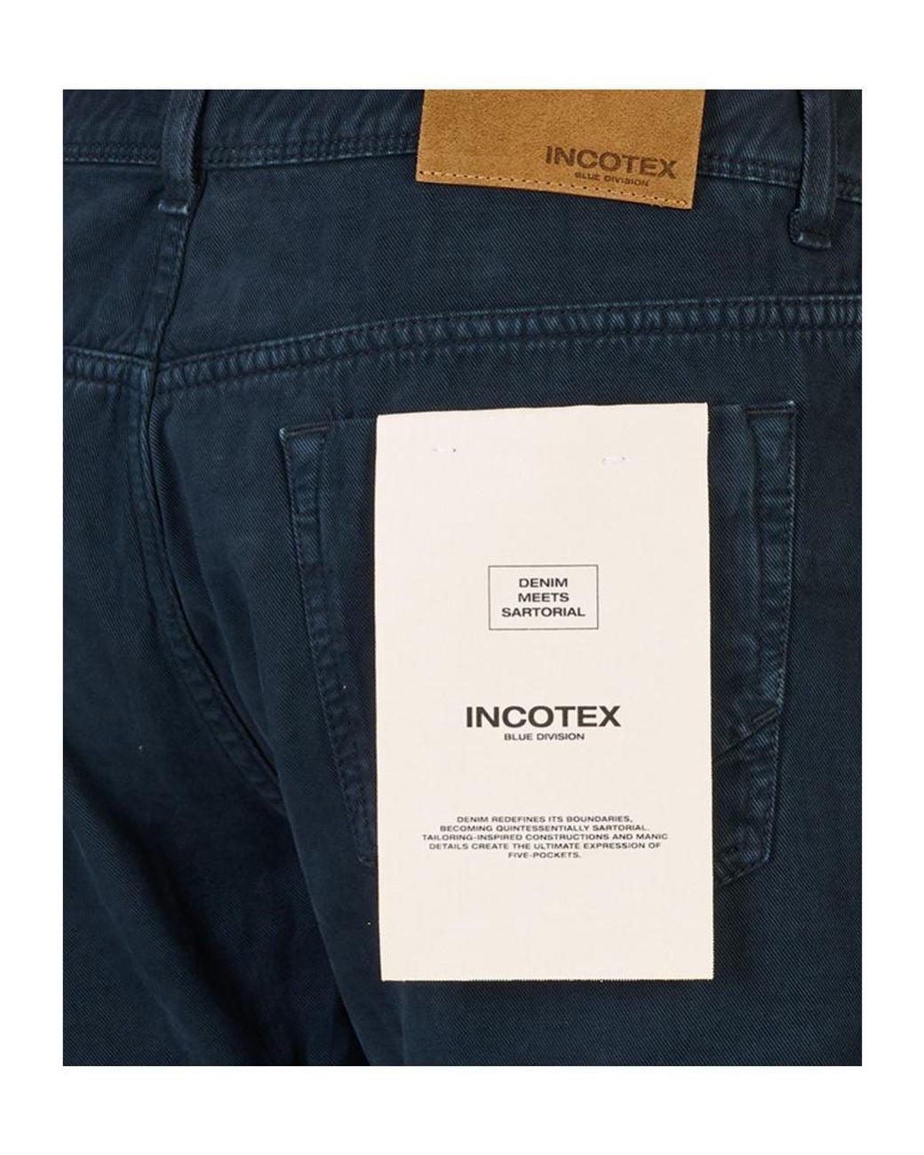 Incotex Blue Casual Pants With Belt Loops for men