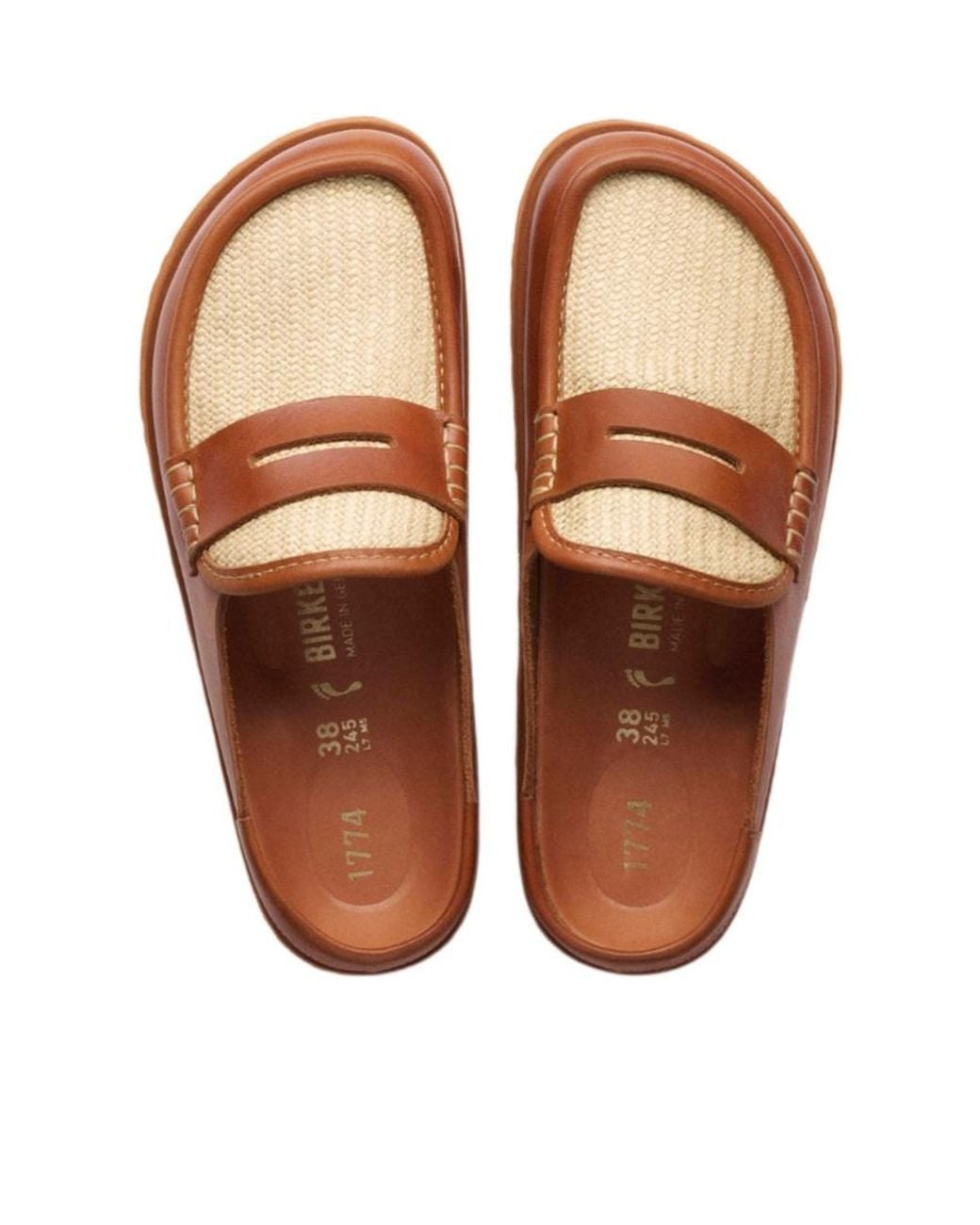 Birkenstock Brown Naples Raffia Clogs