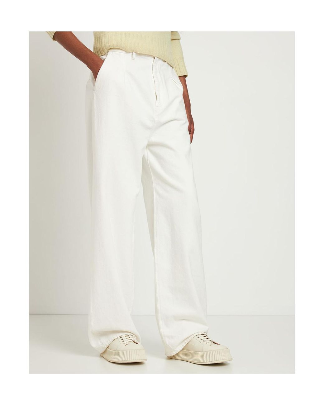 Jil Sander Natural 40Mm Vulcanized Canvas Sneakers