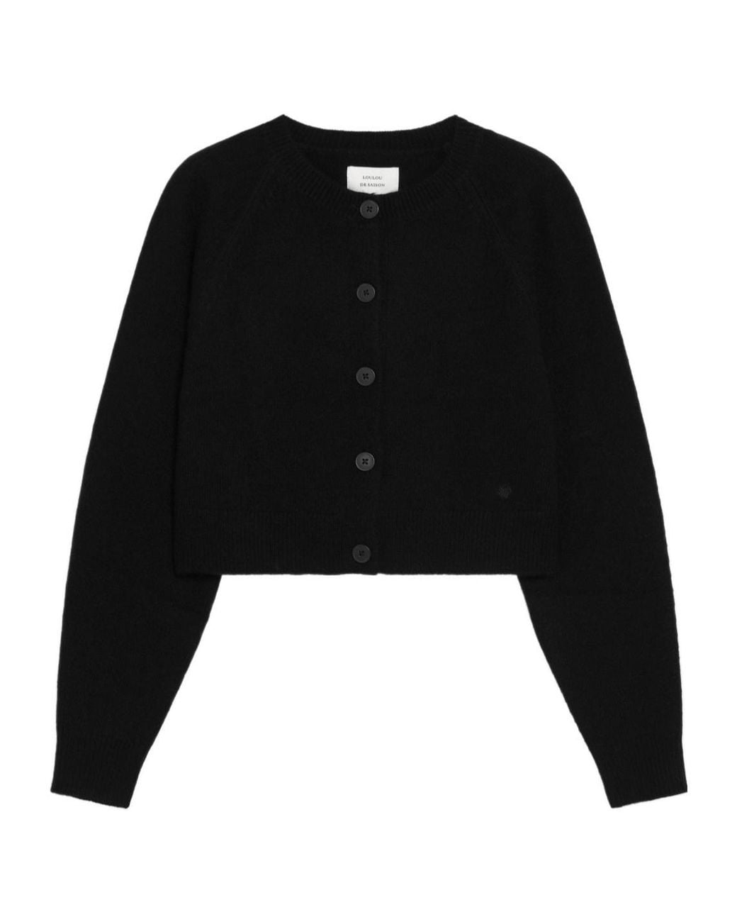 Loulou de Saison Black Crew Neck Cardigan
