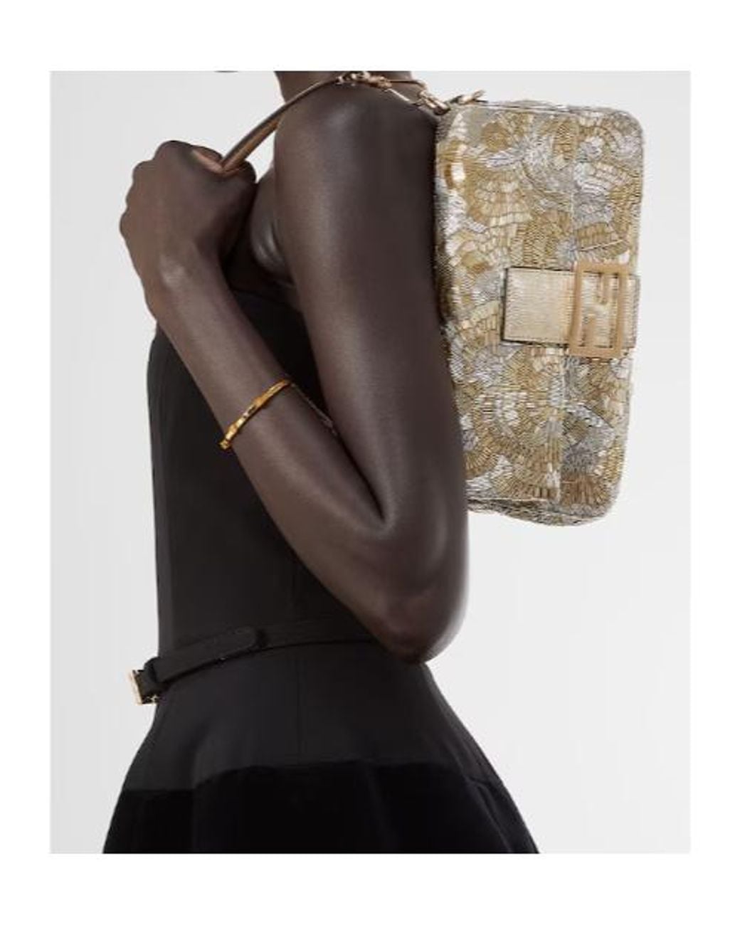 Fendi White Baguette And Embroidered Bag
