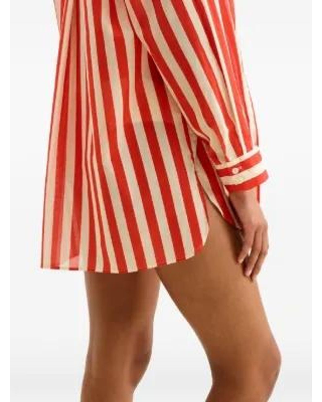 Eres Red Duetto Striped Cotton Shirt