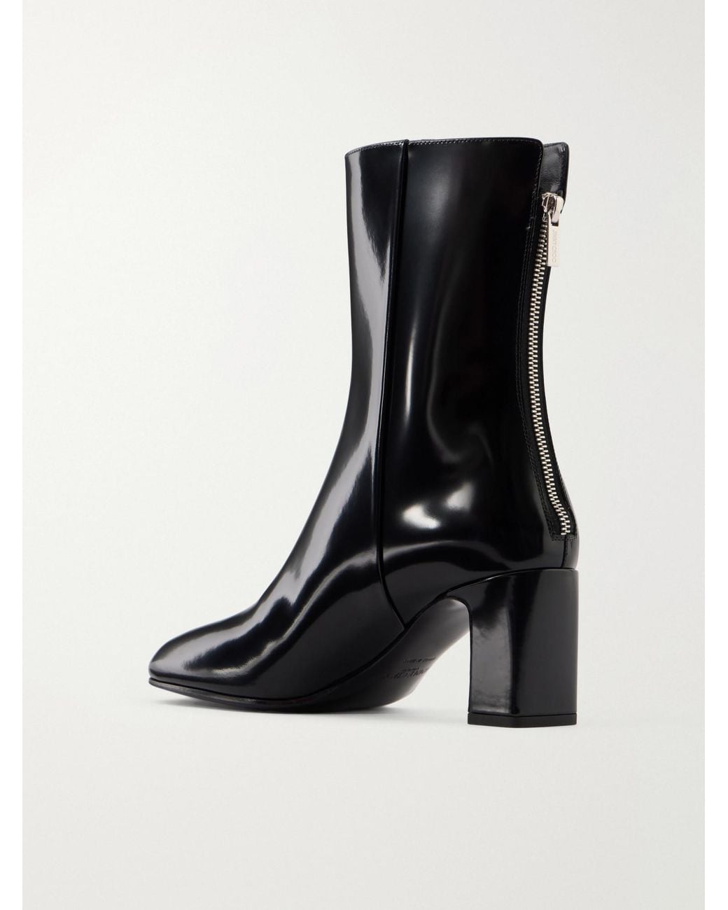 Jimmy Choo Black Patent-Leather Ankle Boots