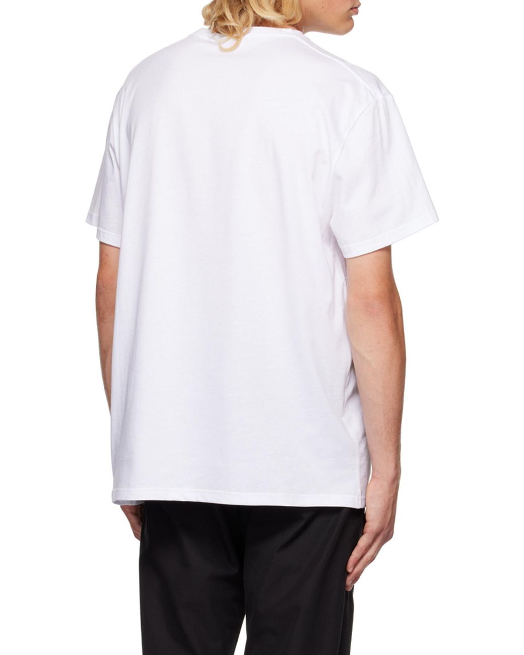 McQueen White Logo Printed Crewneck T-Shirt for men