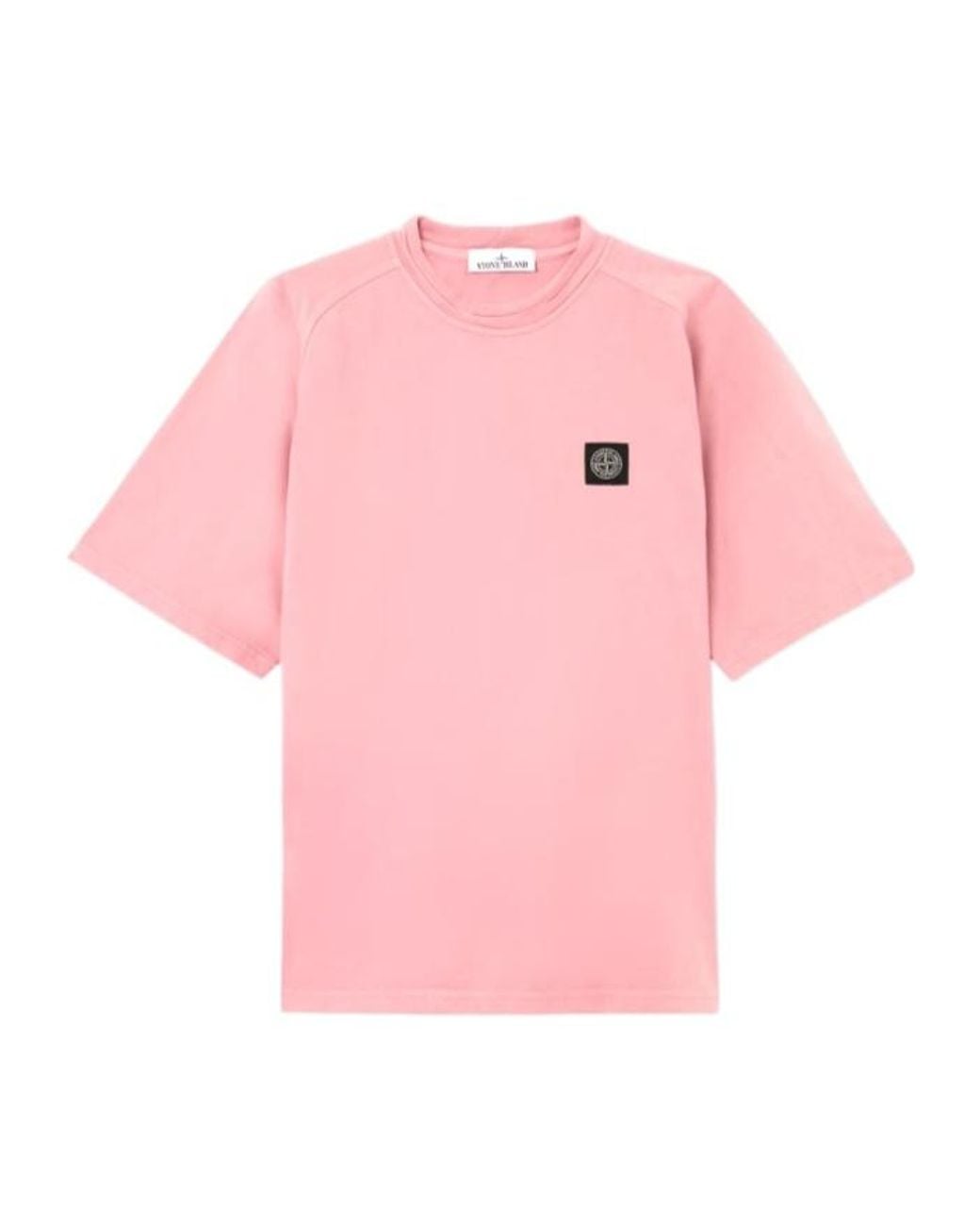 Stone Island Pink Oversized Logo Patch T-Shirt for men