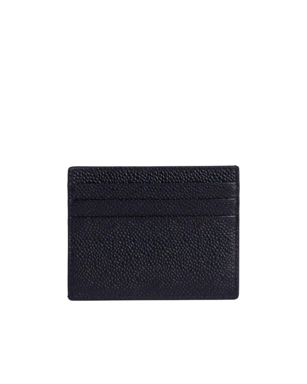 Thom Browne Blue 4-Bar Logo Stamp Cardholder for men