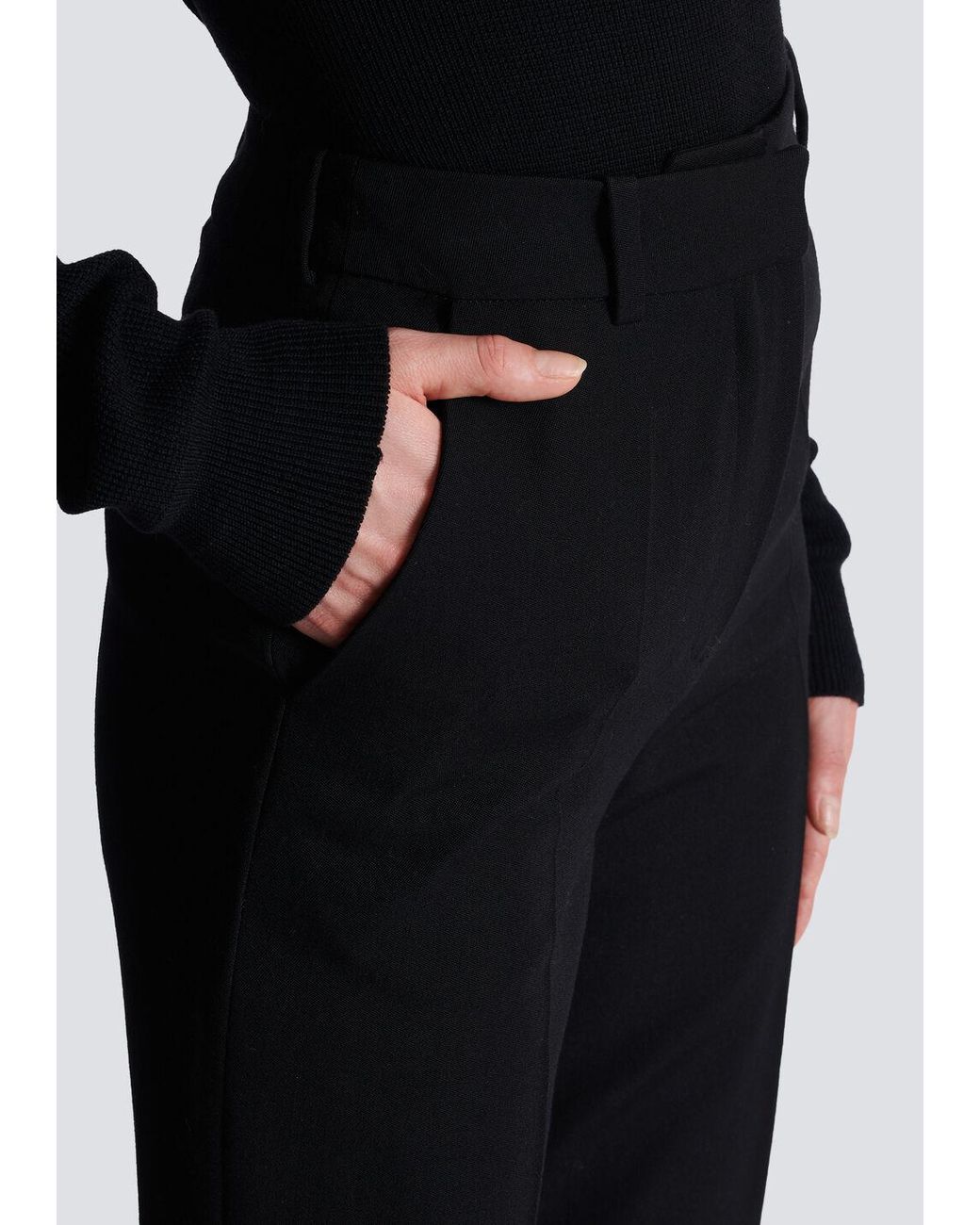 Balmain Black Creases Flared Trousers