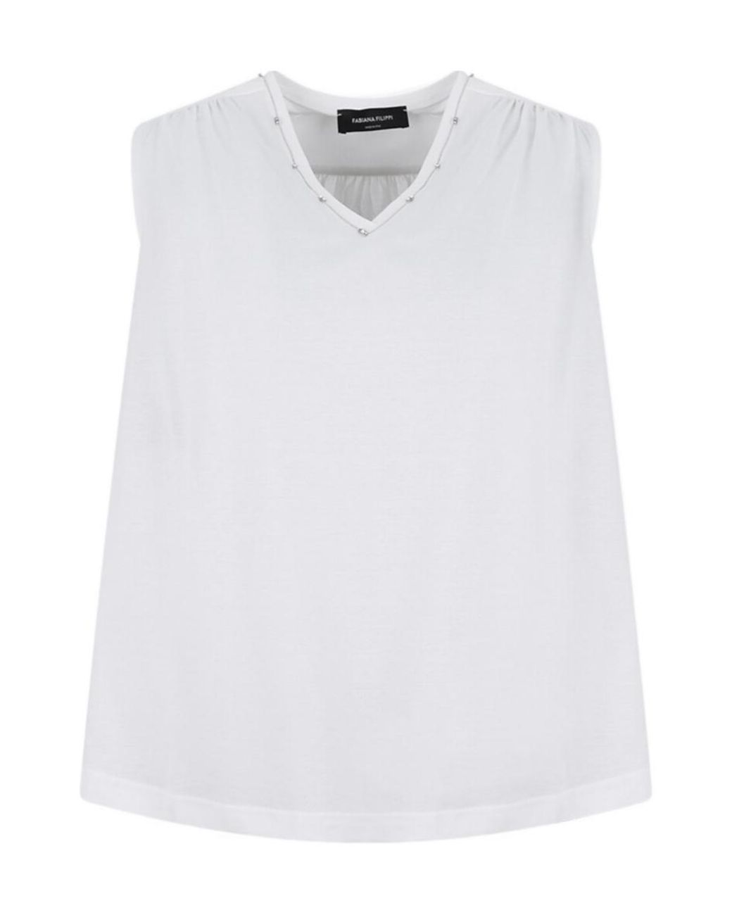 Fabiana Filippi White V-Neck Overshirt