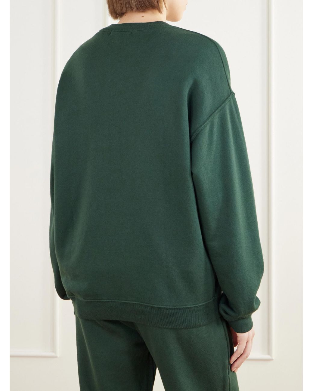 ÉTERNE Green Logo-Embroidered French Terry Sweatshirt
