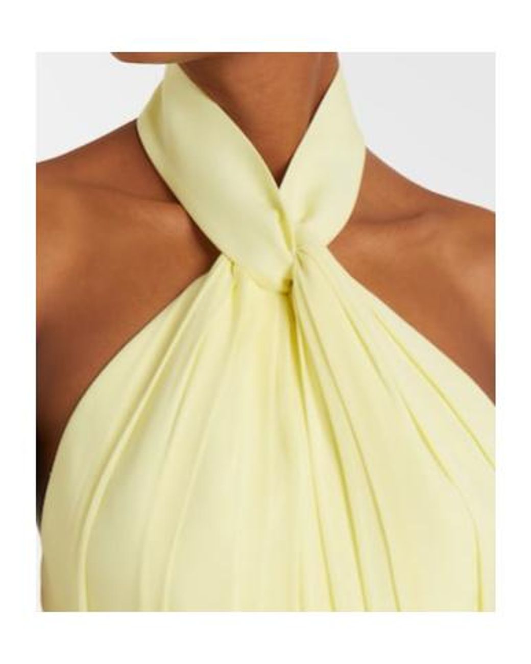 Elie Saab Yellow Halterneck Silk-Blend Midi Dress