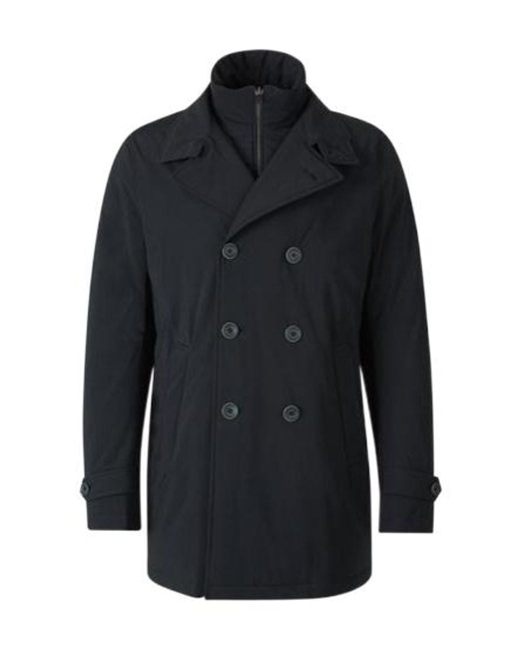 Herno Blue Double-Breasted Trench Coat for men