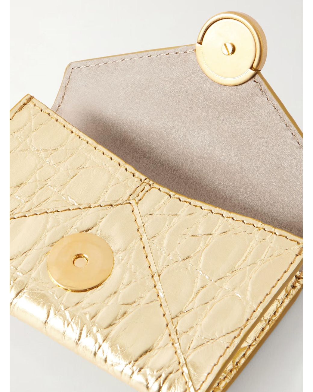 Dries Van Noten Natural Crocodile-Patterned Leather Wallet