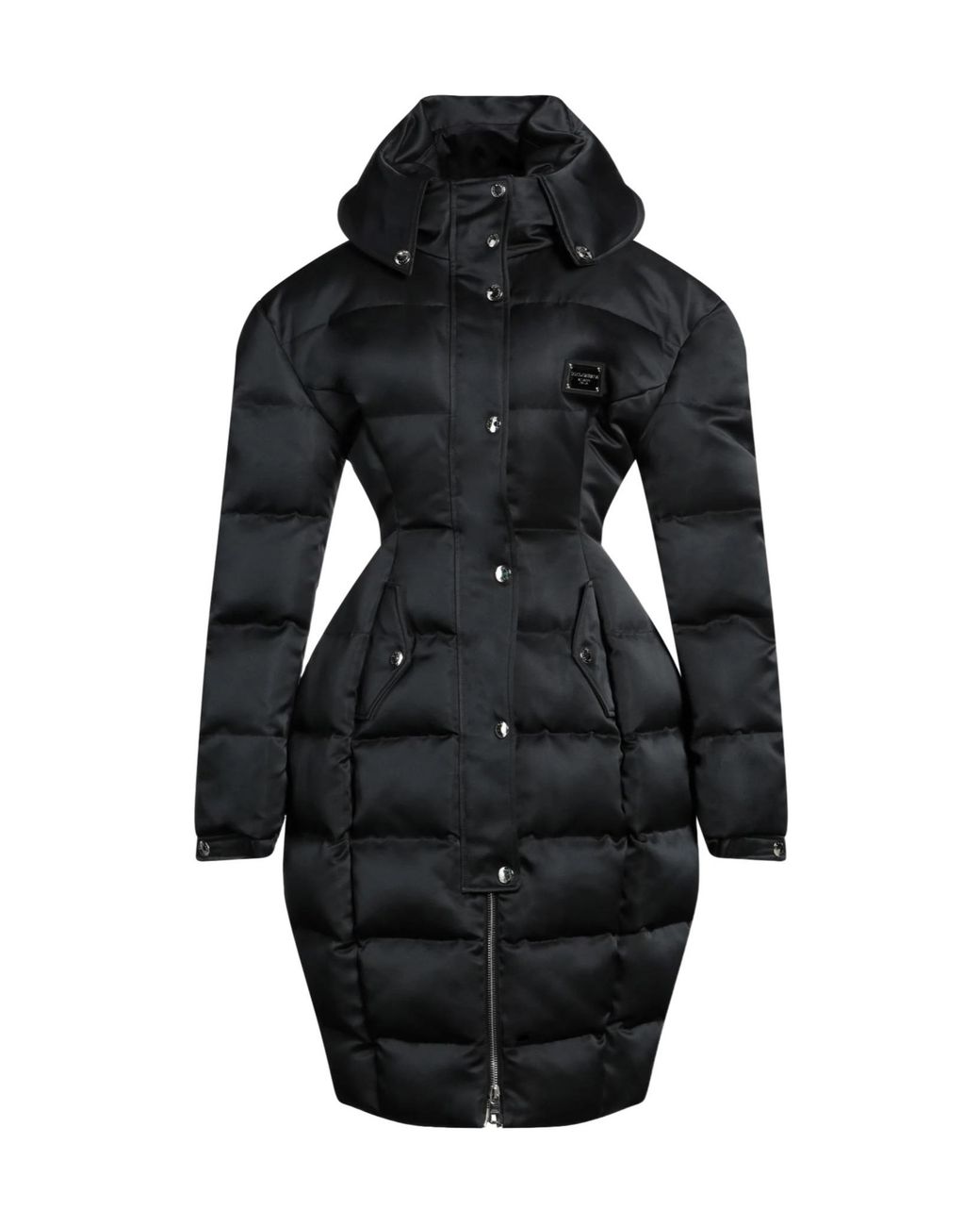 Dolce & Gabbana Black Thickened Hooded Down Jacket