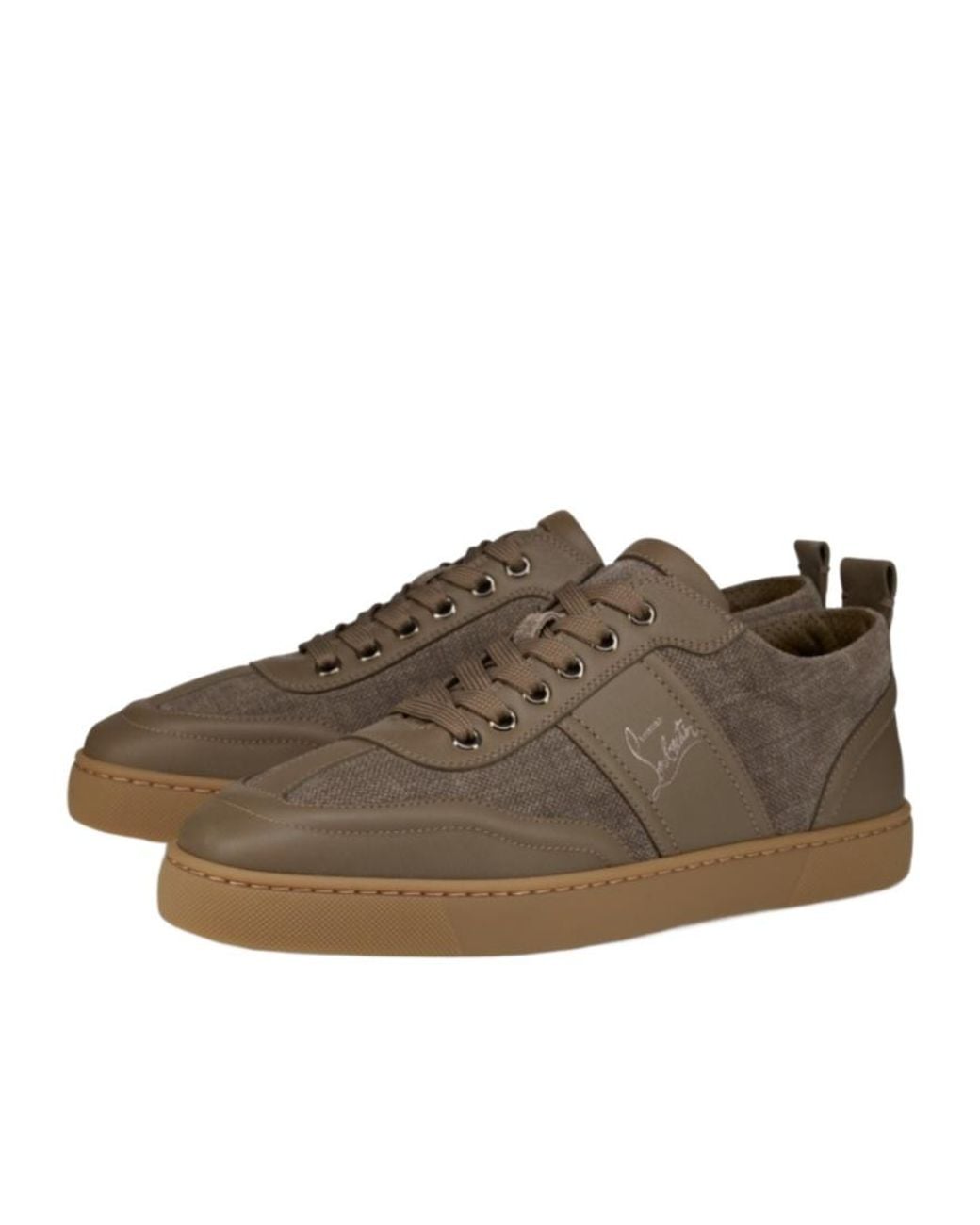 Christian Louboutin Brown Panelled Low-Top Sneakers for men