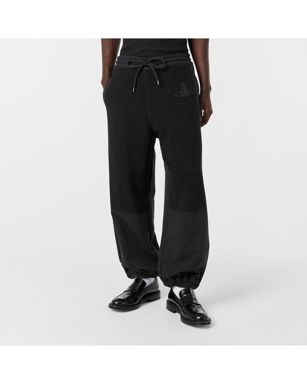Vivienne Westwood Black Fleece-Lined Cuffed Jogger Sports Pants for men