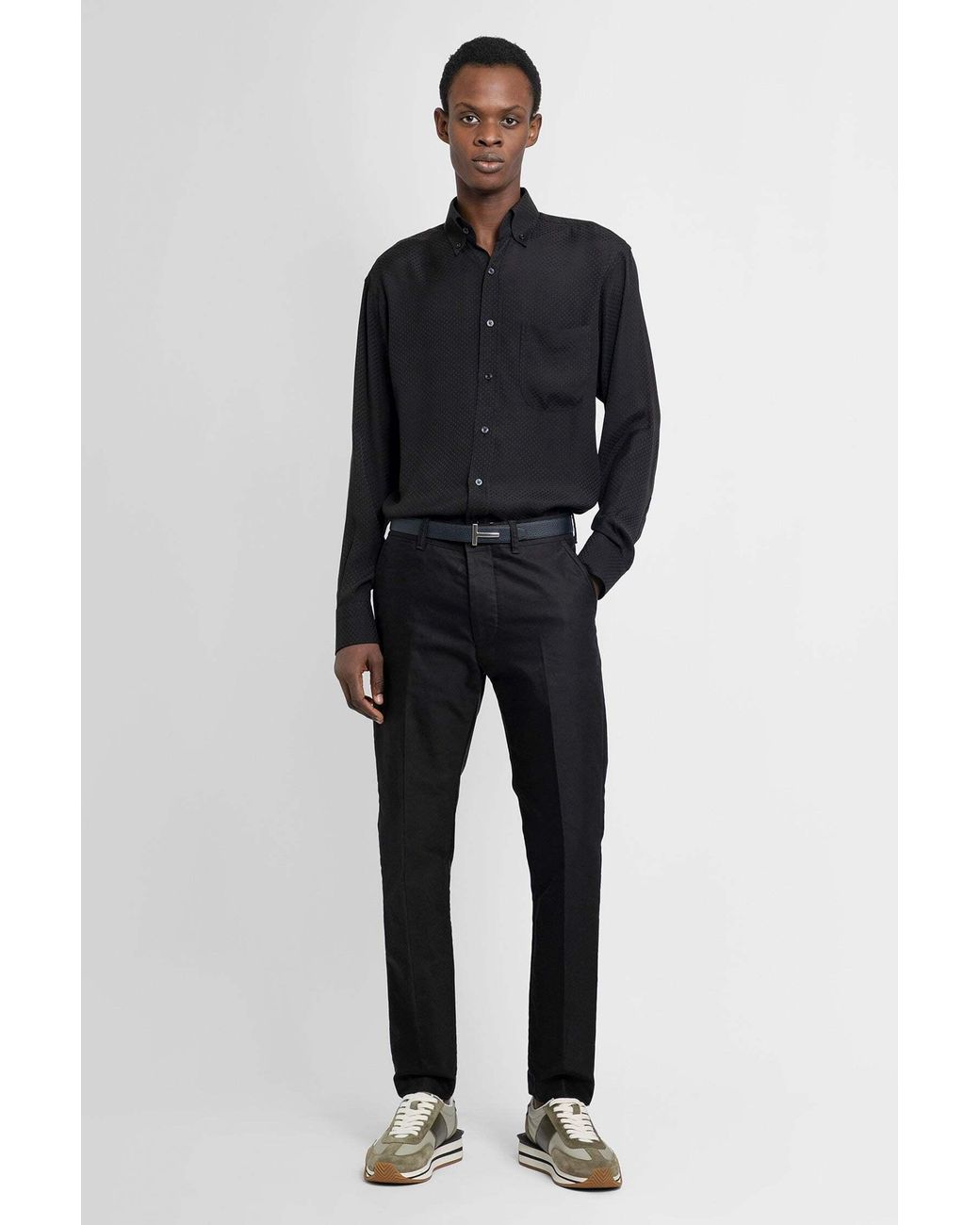 Tom Ford Black Polka-Dot Print Shirt for men