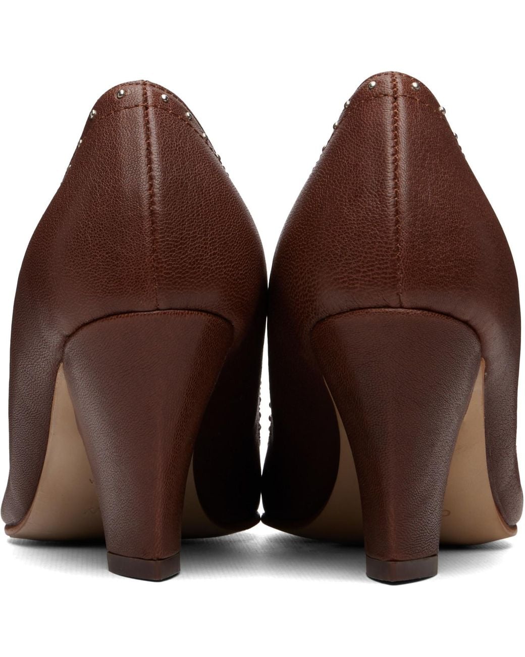 OPEN YY Brown Mini Stud High Heels