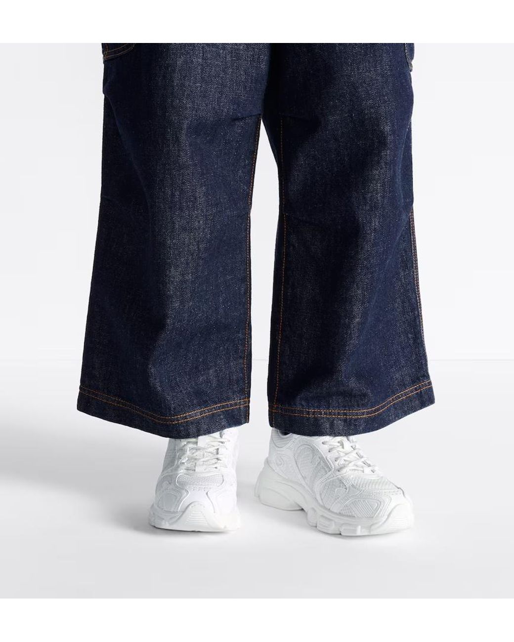 Dior White Chrono Lace-Up Sneakers