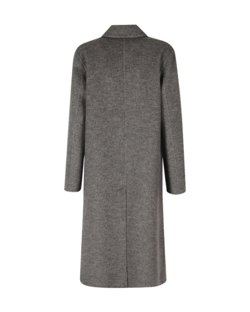 Seventy Gray Double-Breasted Long Coat