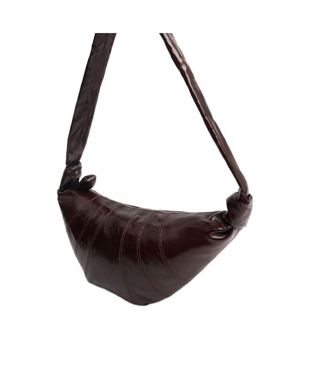Lemaire Brown Longstrap Crescent Bag for men
