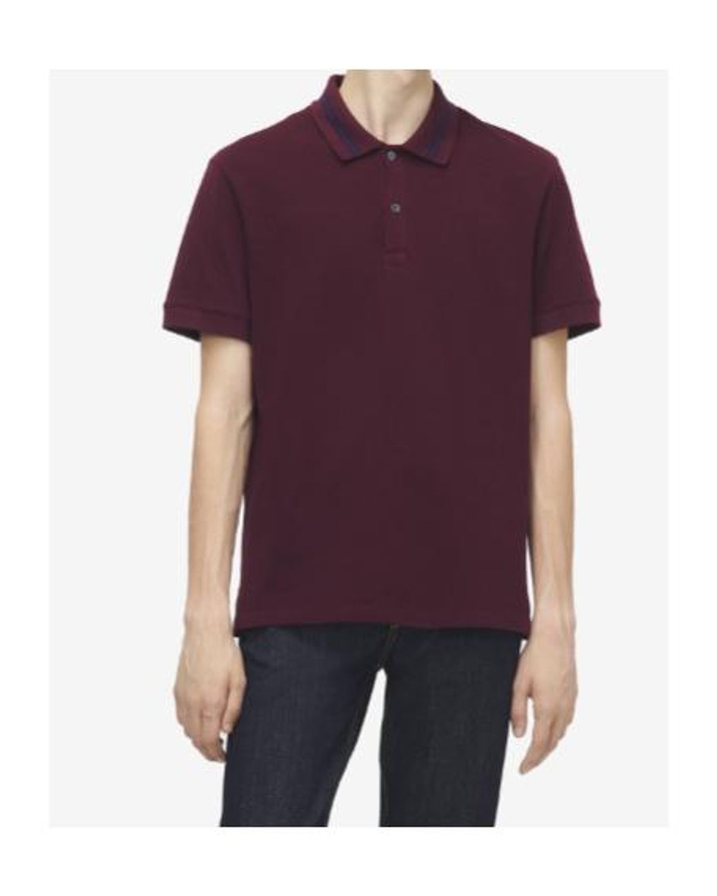 McQueen Purple Logo Collar Short Sleeved Polo Shirt for men