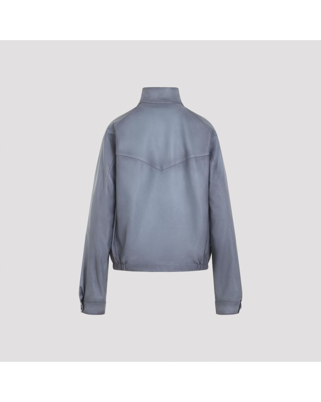 Miu Miu Blue Nappa Leather Jacket
