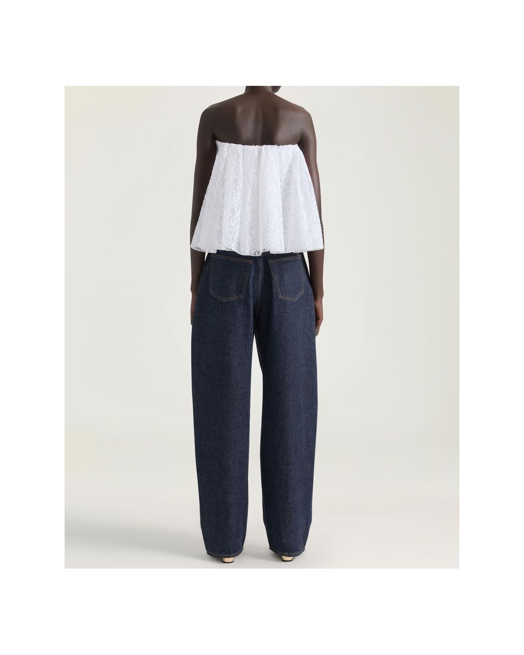 Givenchy White Bustier Cape Back Top