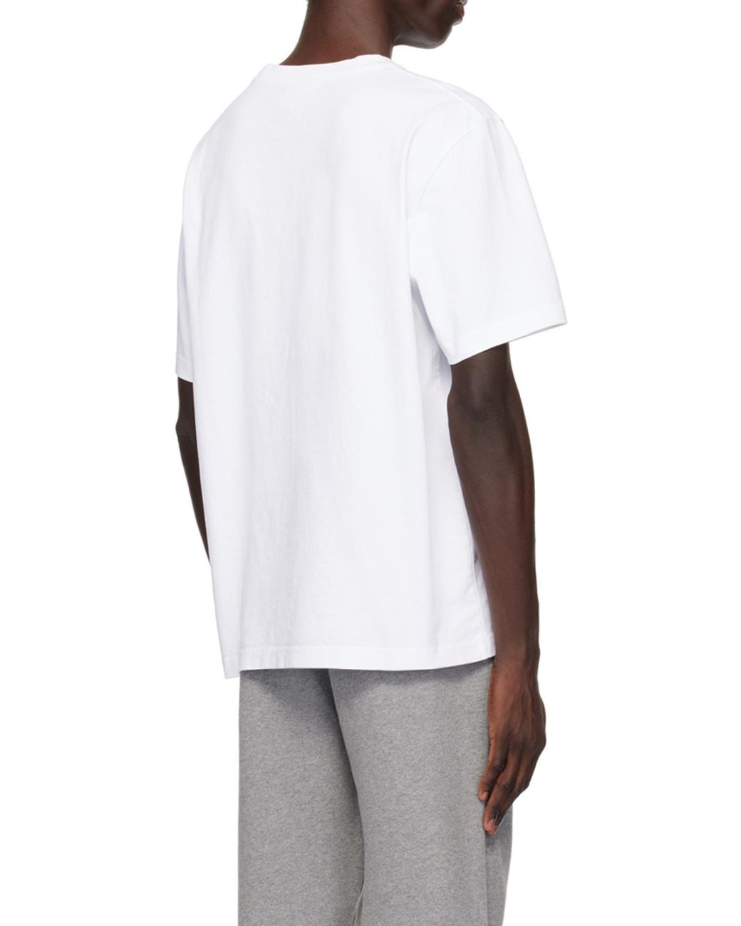 Maison Kitsuné White Maison Kitsuné Fox Head Patch Crewneck T-Shirt for men
