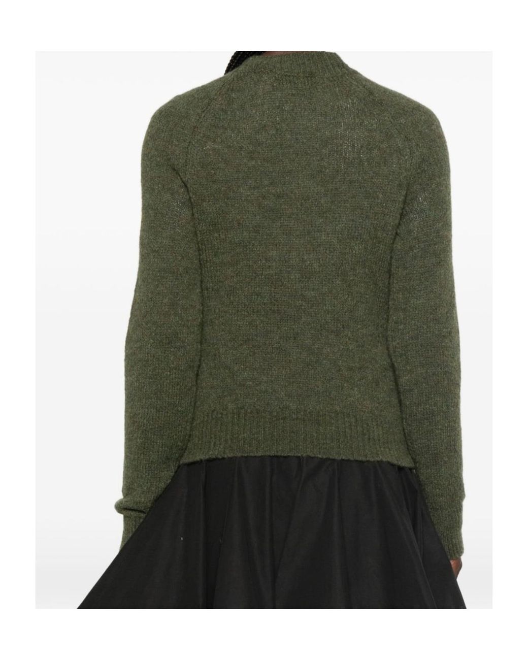 Dries Van Noten Green Texas High Crewneck Sweater