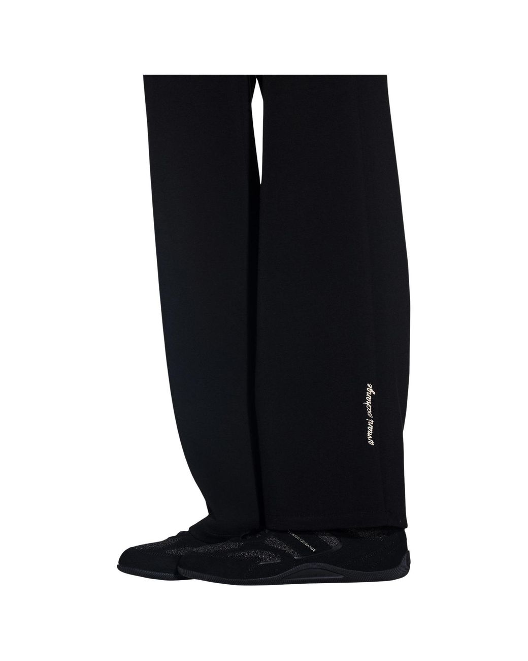 ARMANI EXCHANGE Black Logo-Embroidered Track Pants