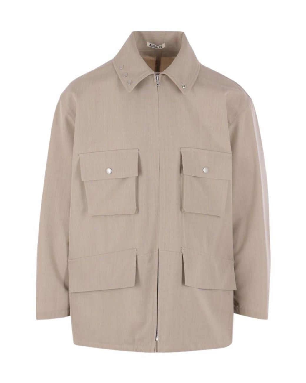Auralee Brown Wool Collar Casual Jacket for men