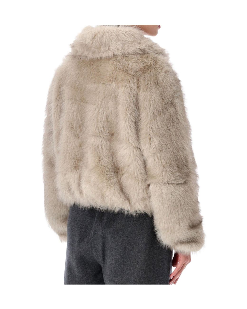Frankie Shop Natural Faux Fur Coat