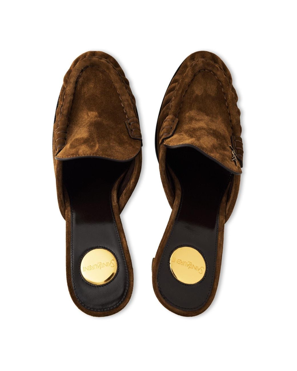 Saint Laurent Brown Suede Mule Shoe