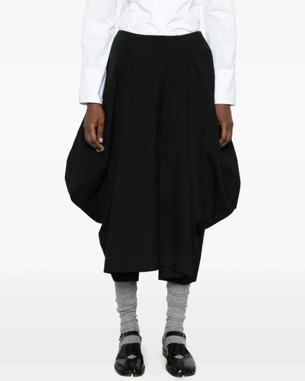 Comme des Garçons Black Draped Asymmetric Midi Skirt