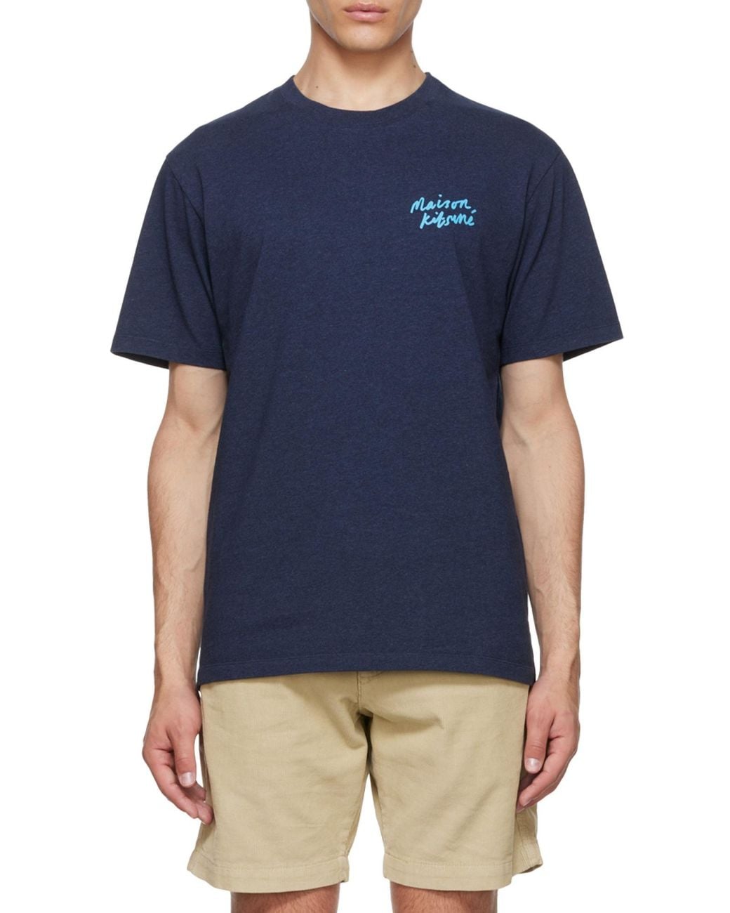 Maison Kitsuné Blue Logo Short-Sleeve T-Shirt for men