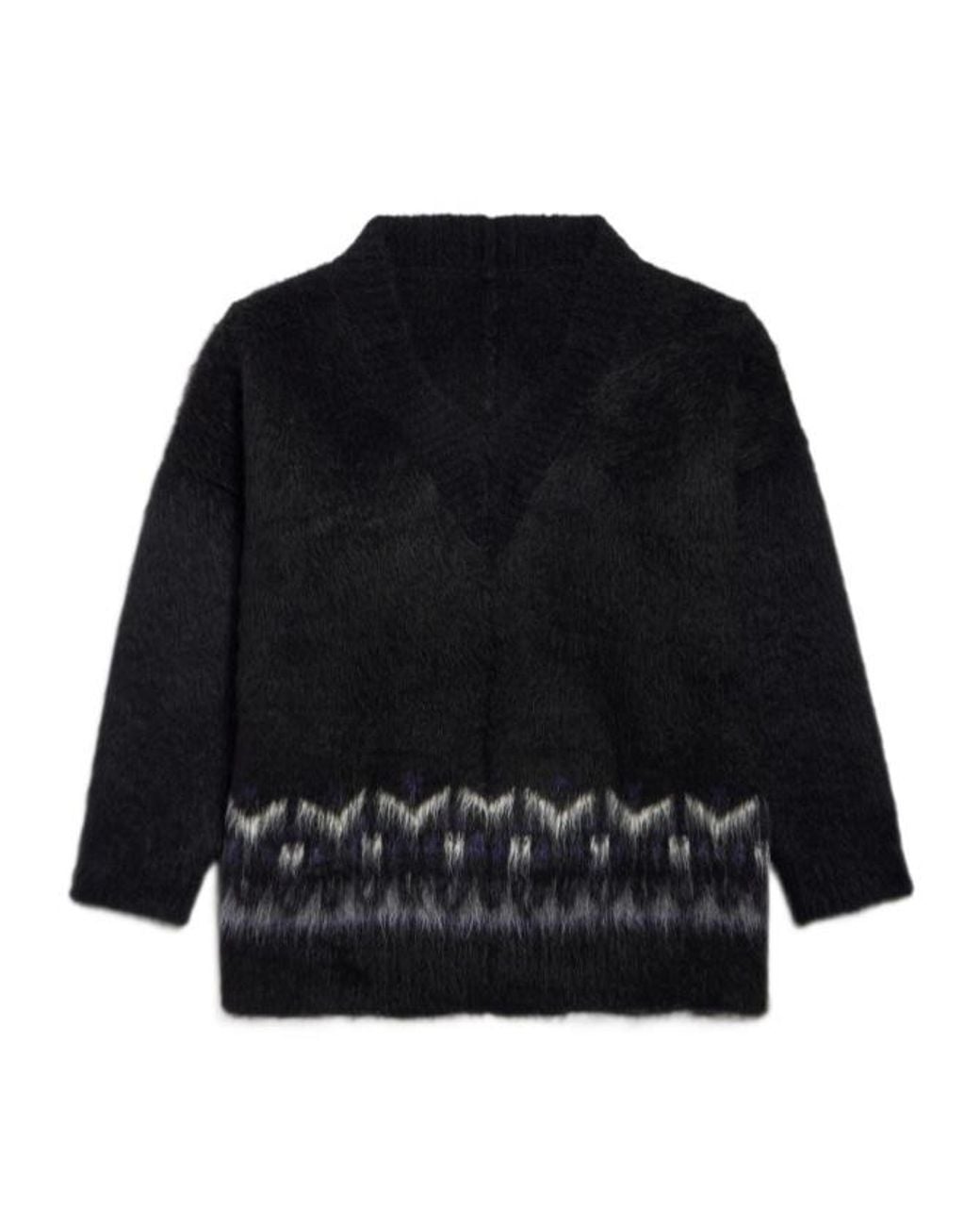 Balenciaga Black V-Neck Oversized Jumper for men