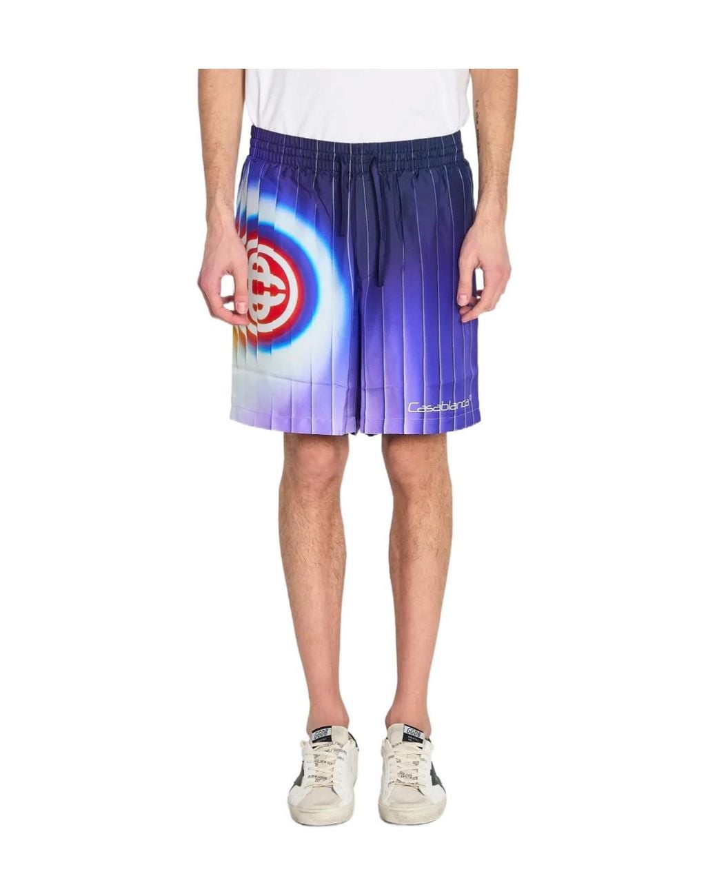 Casablanca Blue Shockwave Silk Shorts for men