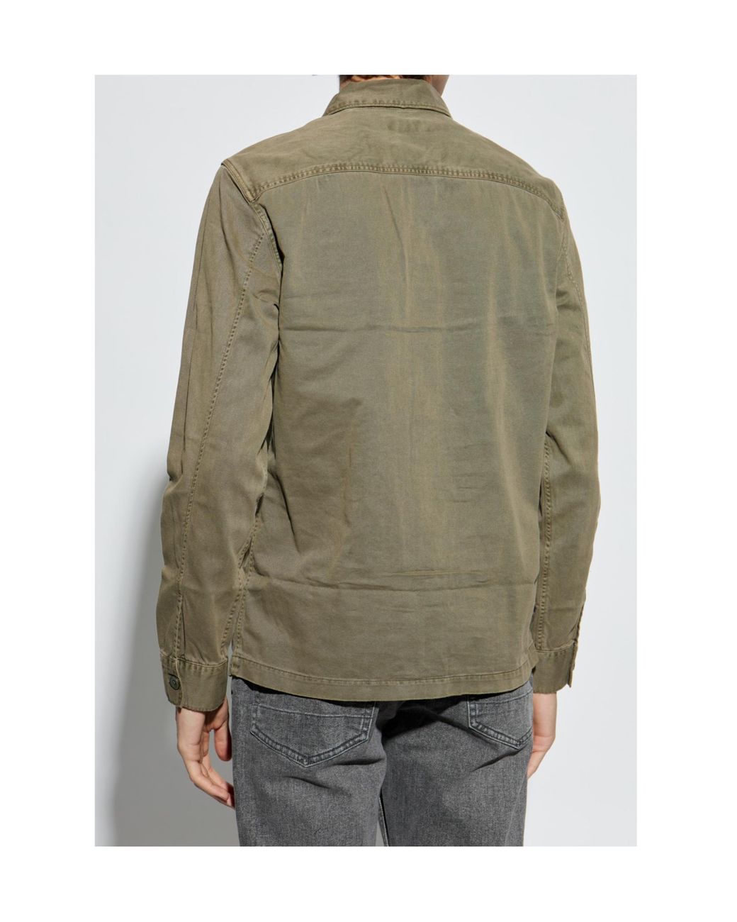 AllSaints Green Utility Button-Up Shirt for men