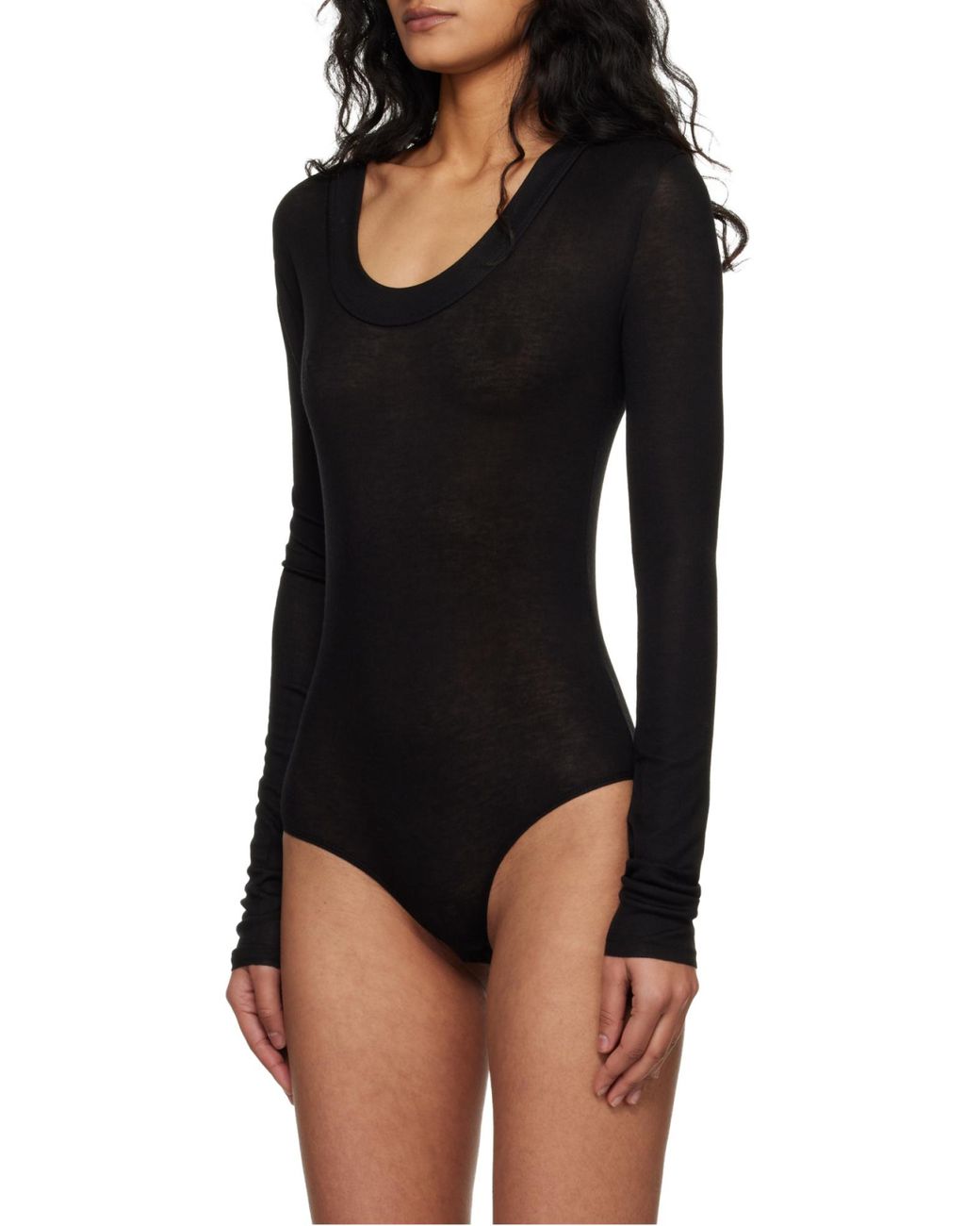 Entire studios Black Scoop Neck Long Sleeve Bodysuit