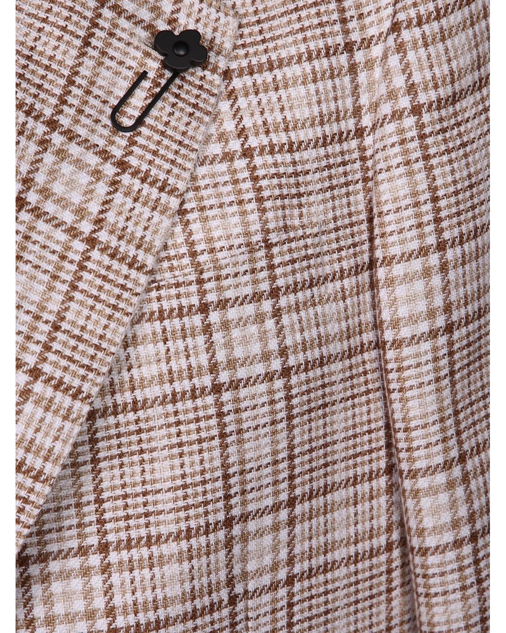 Lardini Brown Checked Single-Breasted Blazer for men