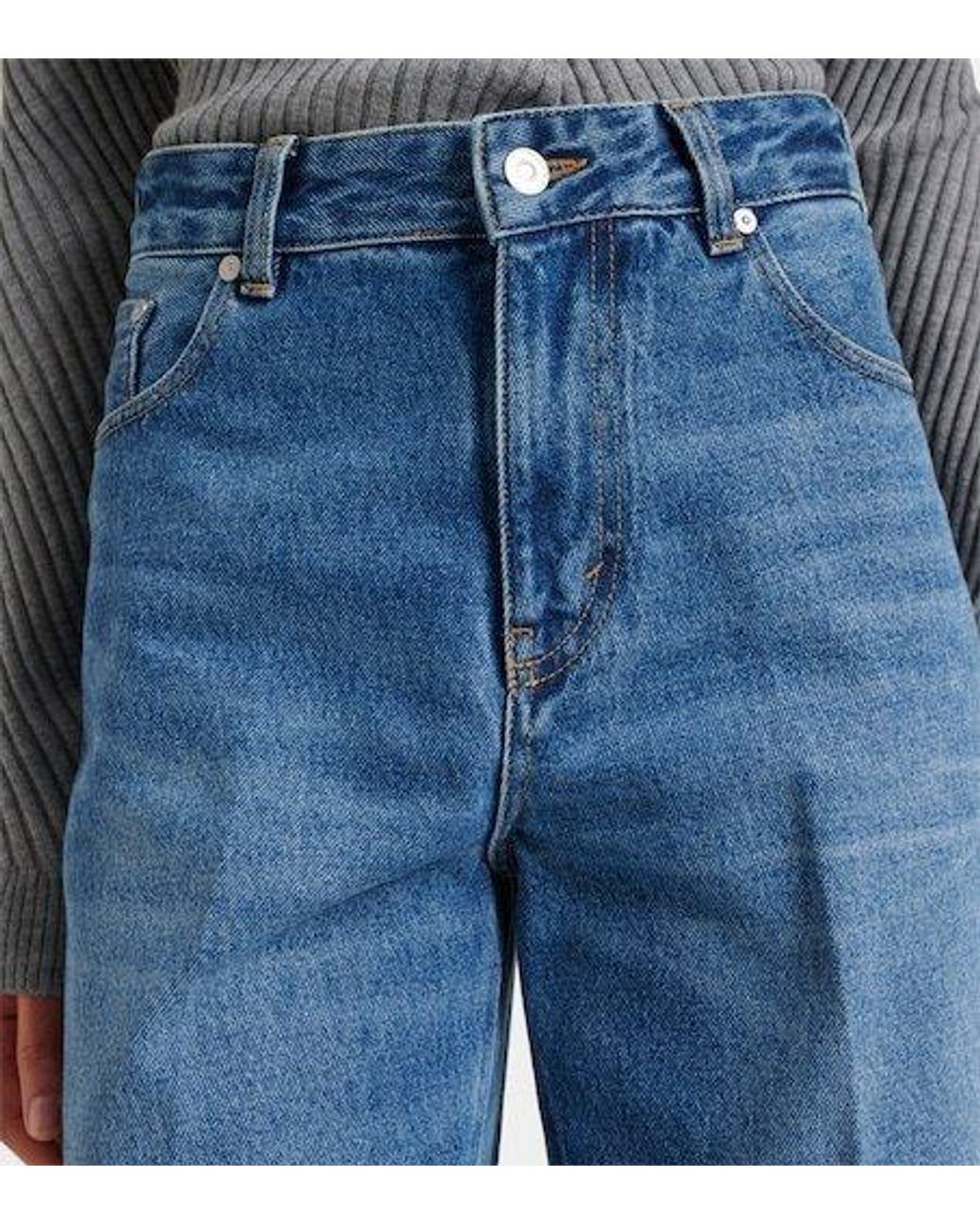 Victoria Beckham Blue High-Rise Wide-Leg Jeans