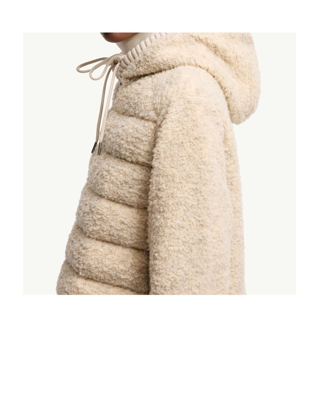 Moncler Natural Hooded Zip-Up Quilted Jacket