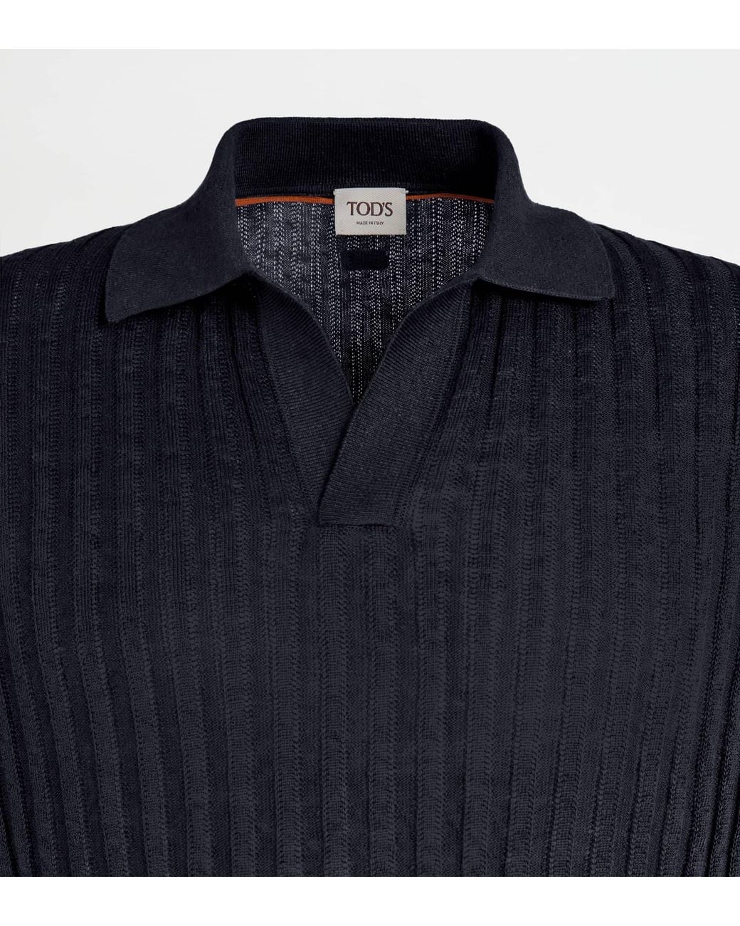 Tod's Blue V-Neck Knit T-Shirt for men