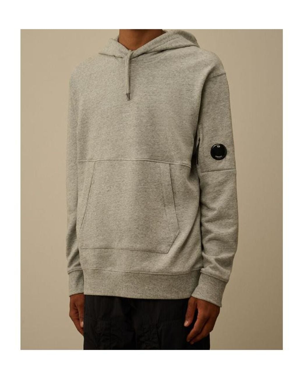 C P Company Gray Diagonal Raised Hoodie for men