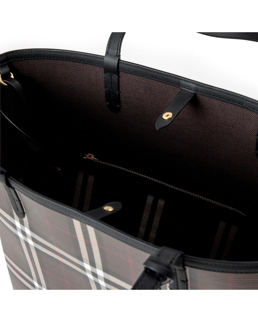 Burberry Black Plaid Tote Bag