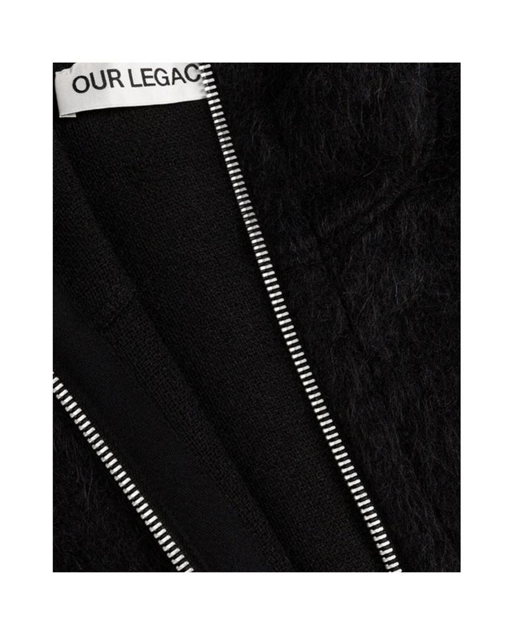 Our Legacy Black Full-Zip Long Sleeved Hoodie for men