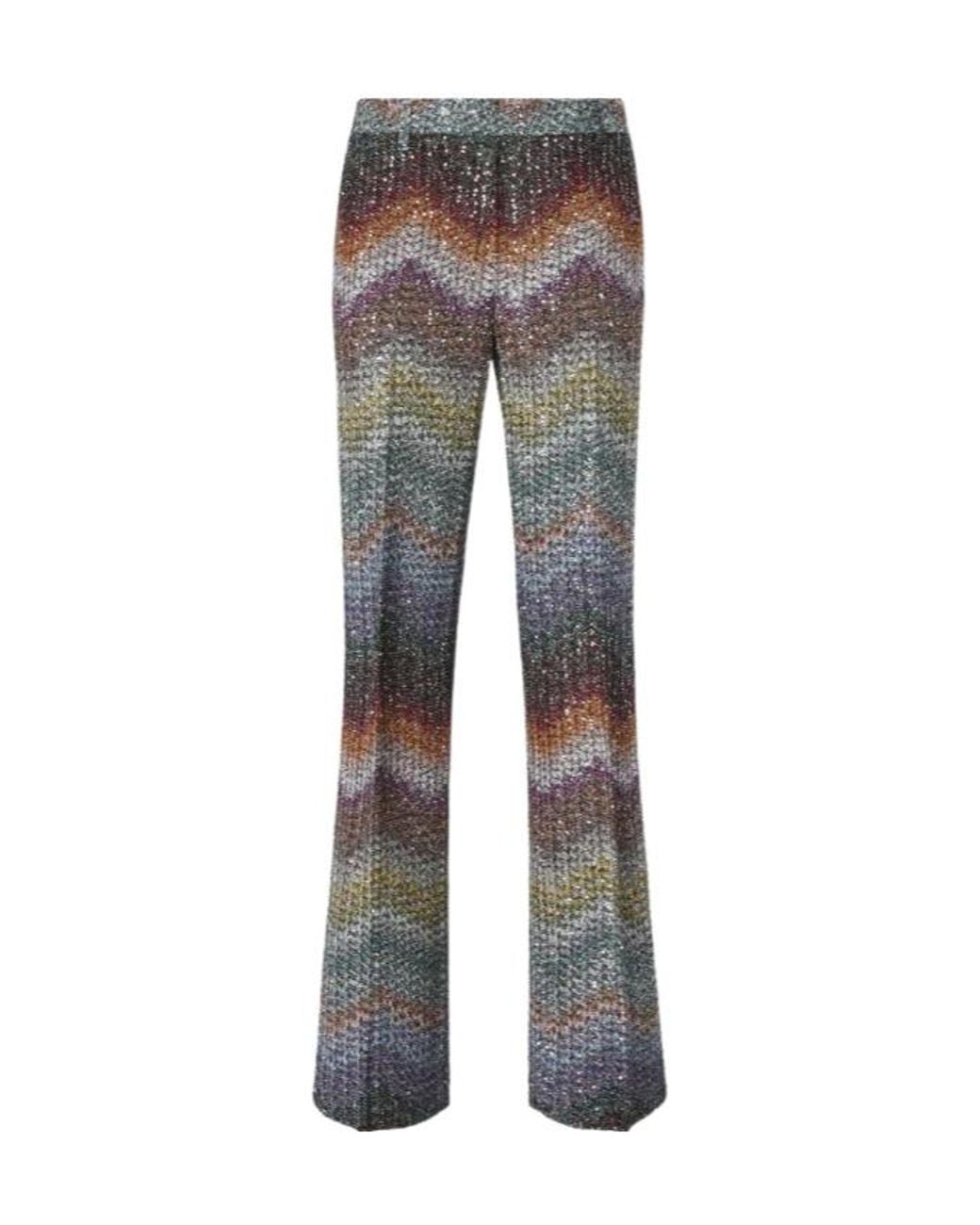 Missoni Gray Sequins Lamé Straight Trousers