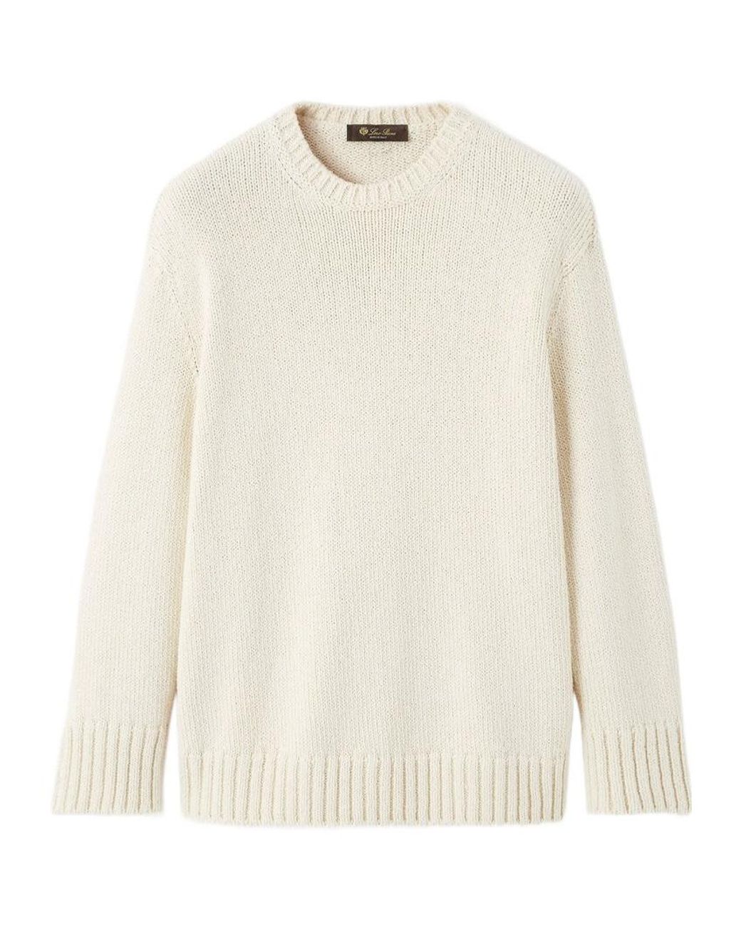 Loro Piana White Crewneck Jumper